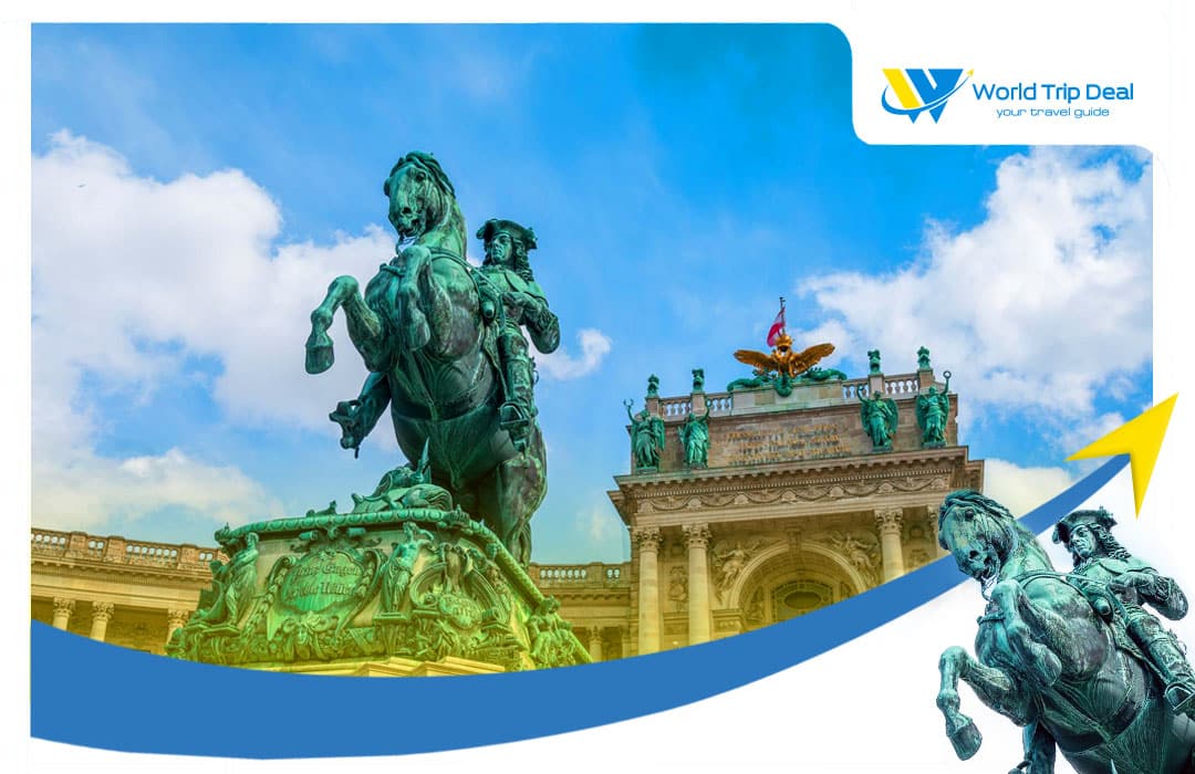 AUSTRIA Travel Guide - Statue of Archduke Charles on Heldenplatz square and Museum of Natural History dome, Vienna, Austria - WorldTripDeal