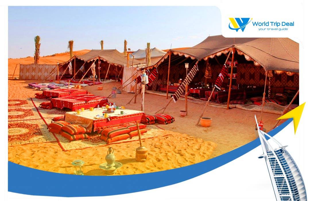 مخيم صحرواي - خيم كامب بصحراء دبي - الإمارات - ورلد تريب ديل