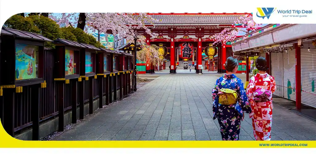 Two girls in japan temple – world trip deal