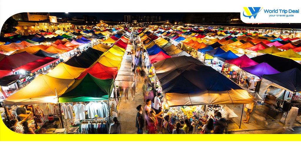 Twilight at train market in bangkok thailand – world trip deal
